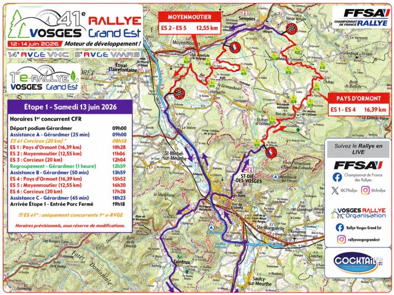 Rallye Vosges Grand Est : des routes fermées samedi sur le secteur de ...