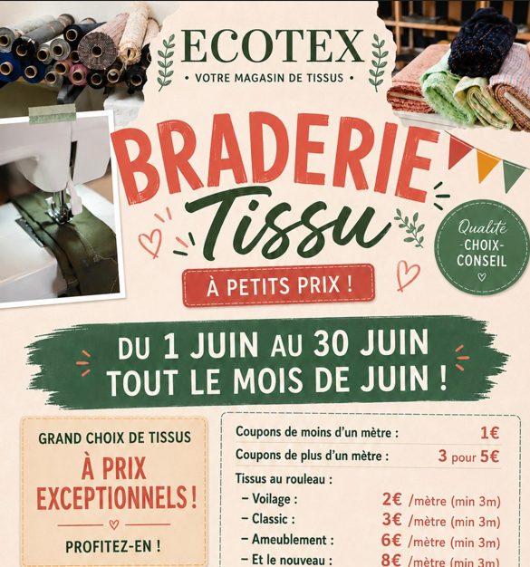 Ecotex lance sa Grande Braderie du Tissu