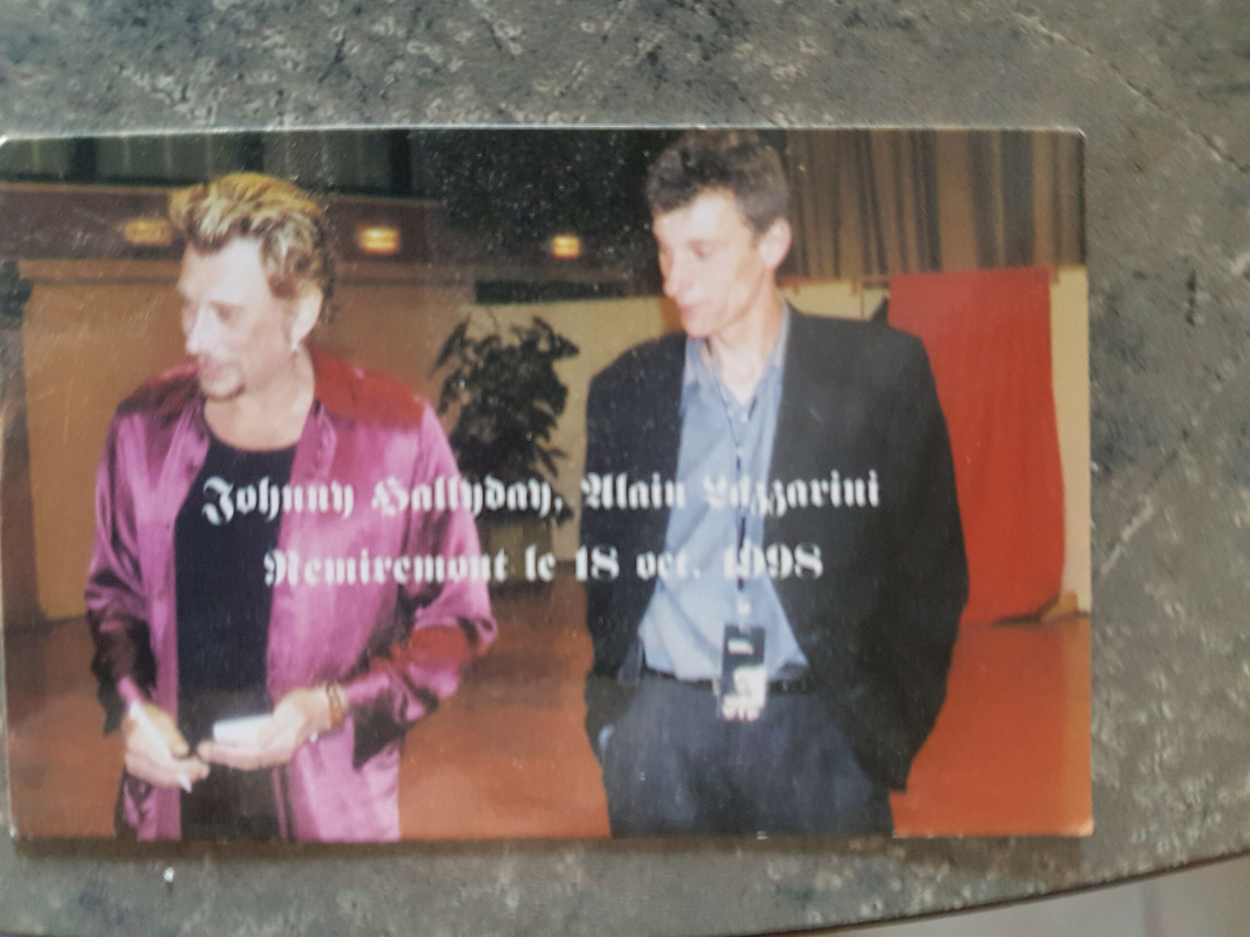 Johnny Halliday avec Alain Lazzarini en 1998.